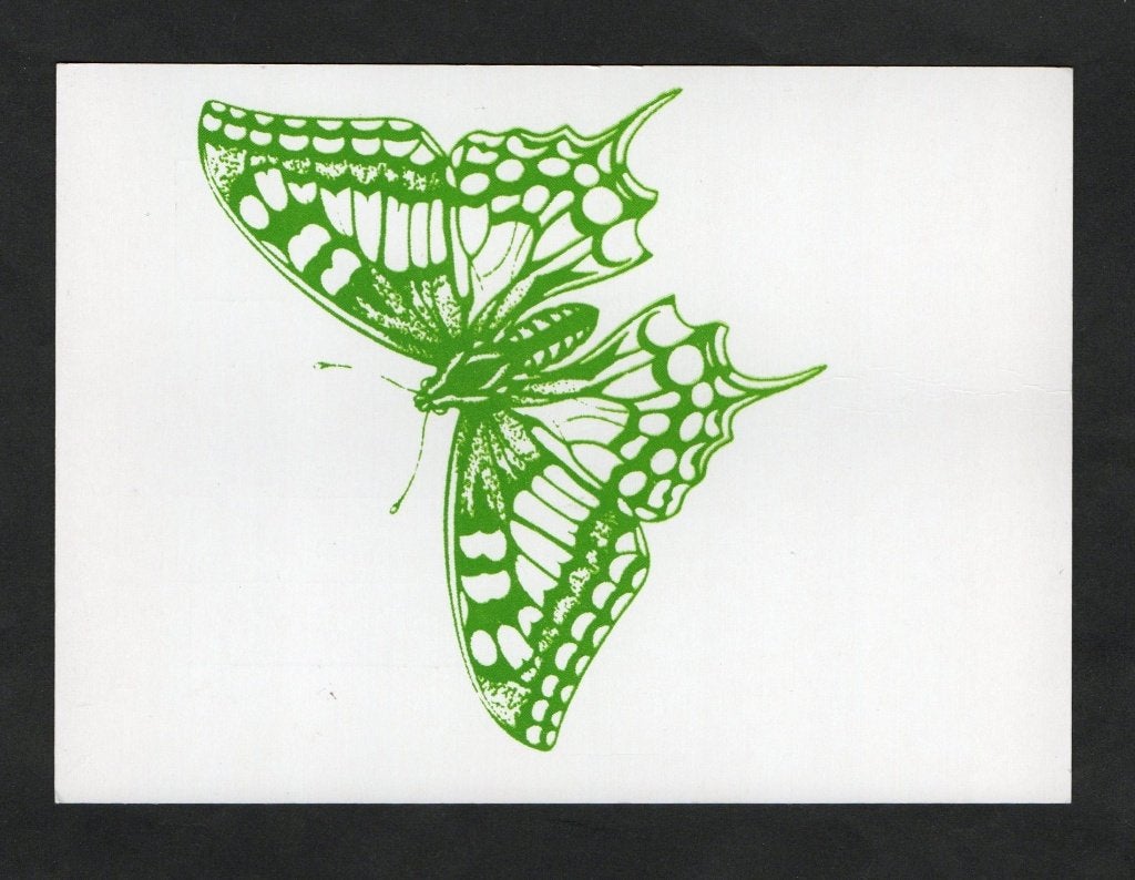 Zeefdruk Vlinder Insect, Meppel Drukkerij Museum., Ophalen of Verzenden, 1980 tot heden, Ongelopen, Overige soorten