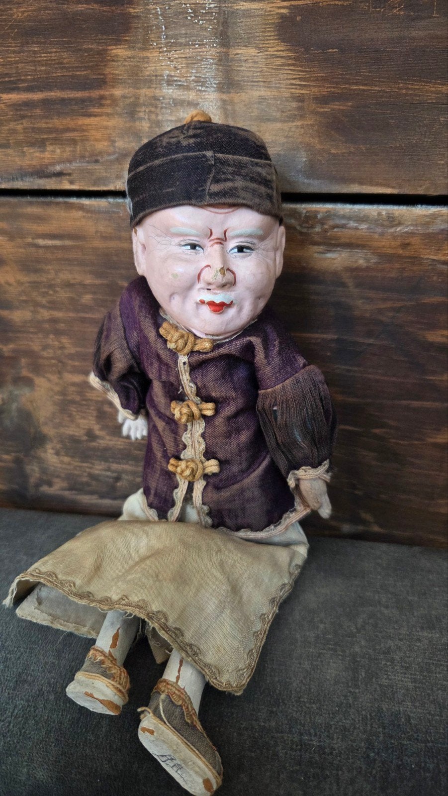 Antiek Chinees popje met originele zijden kleding, Ophalen of Verzenden, Gebruikt, Pop