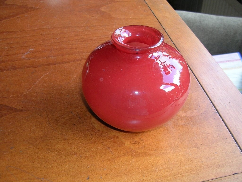 Leuk oranje vaas doe een bod., Ophalen of Verzenden