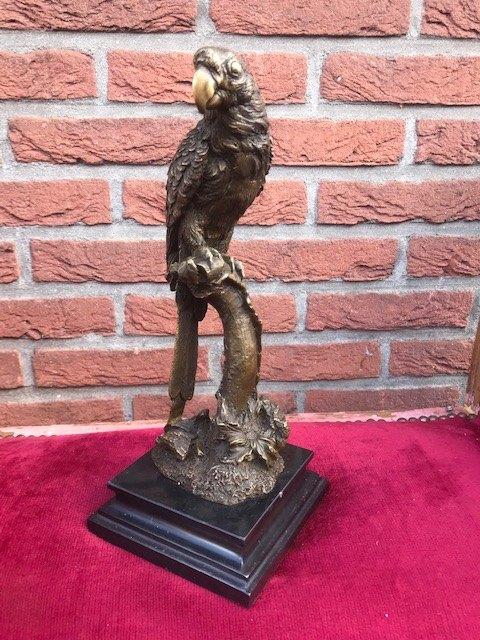 levensechte bronzen papegaai, topgieting!, Antiek en Kunst, Ophalen of Verzenden, Brons