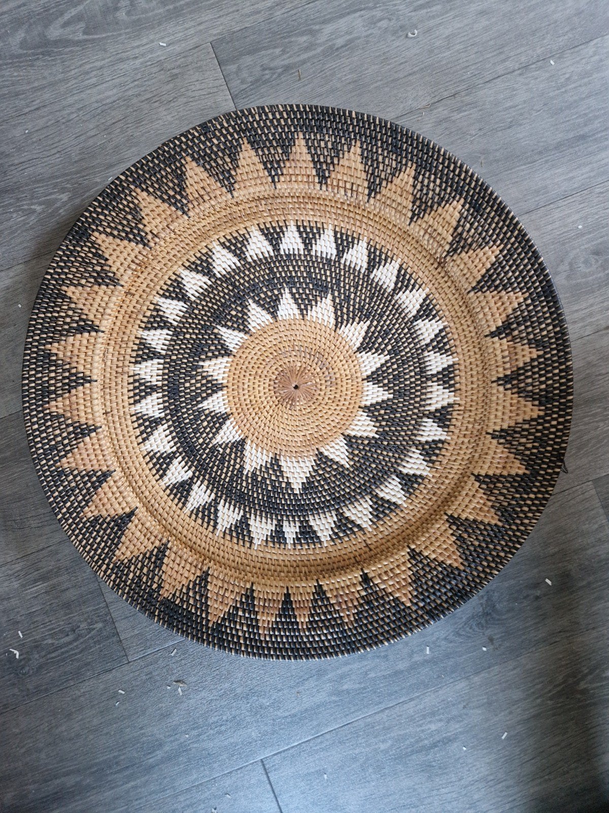 Decoratieve wandmand van gevlochten riet, Ophalen, Meerkleurig, Boho, Nieuw