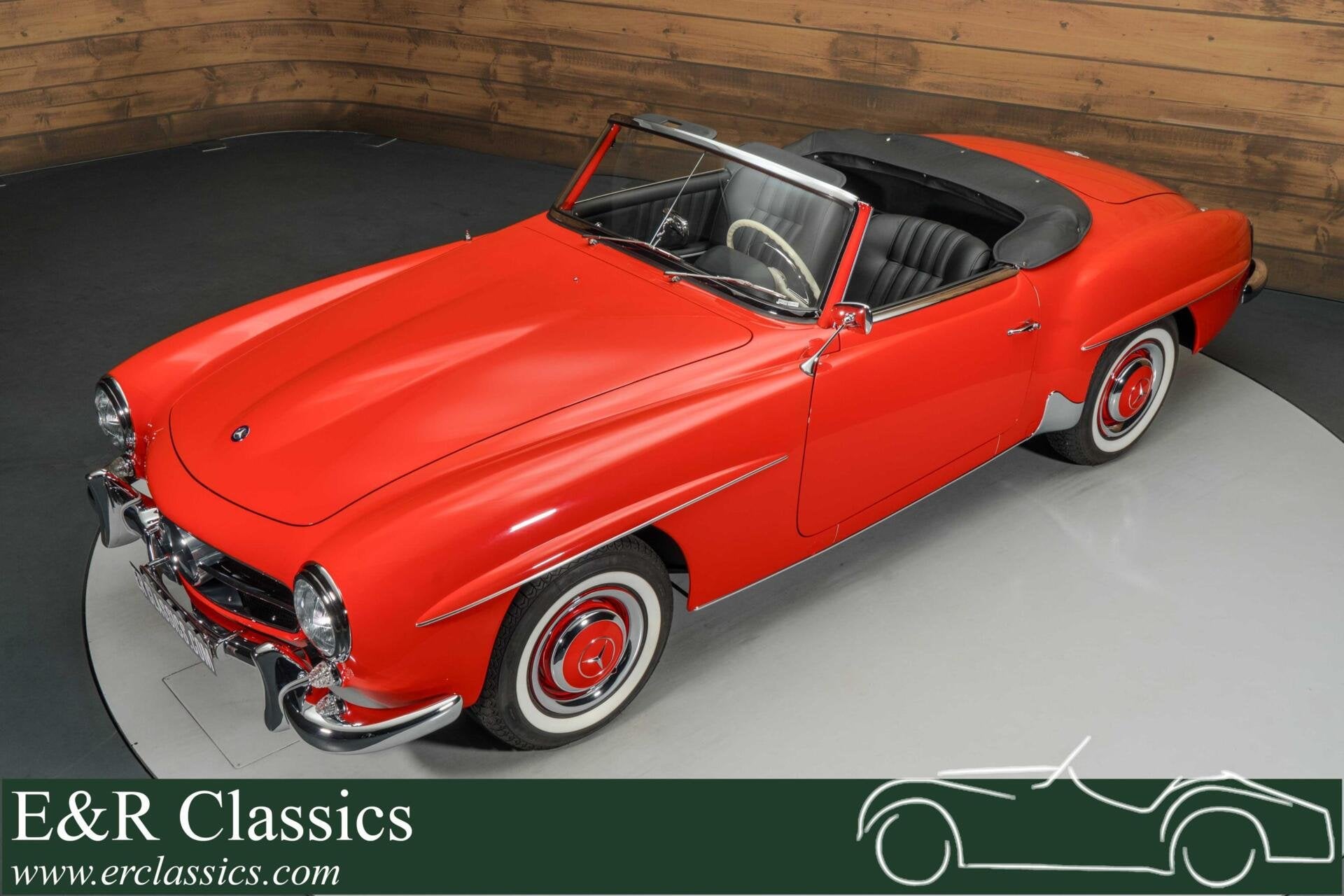 Mercedes 190 SL Cabriolet | 1962, Auto's, Oldtimers, Achterwielaandrijving, Zwart, Cabriolet, Bedrijf