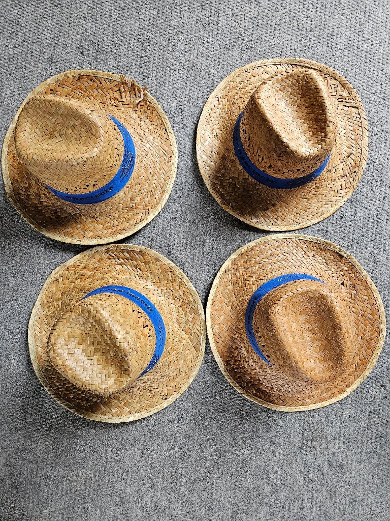 4 x rieten hoed, Carnaval, Verzenden, Accessoires, Onbekend