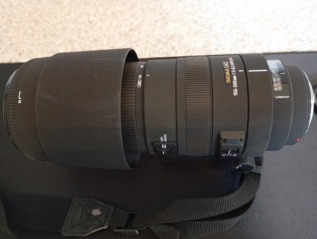 Sigma 150-500mm F5-6.3 APO DG HSM, Ophalen of Verzenden, Gebruikt, Telelens