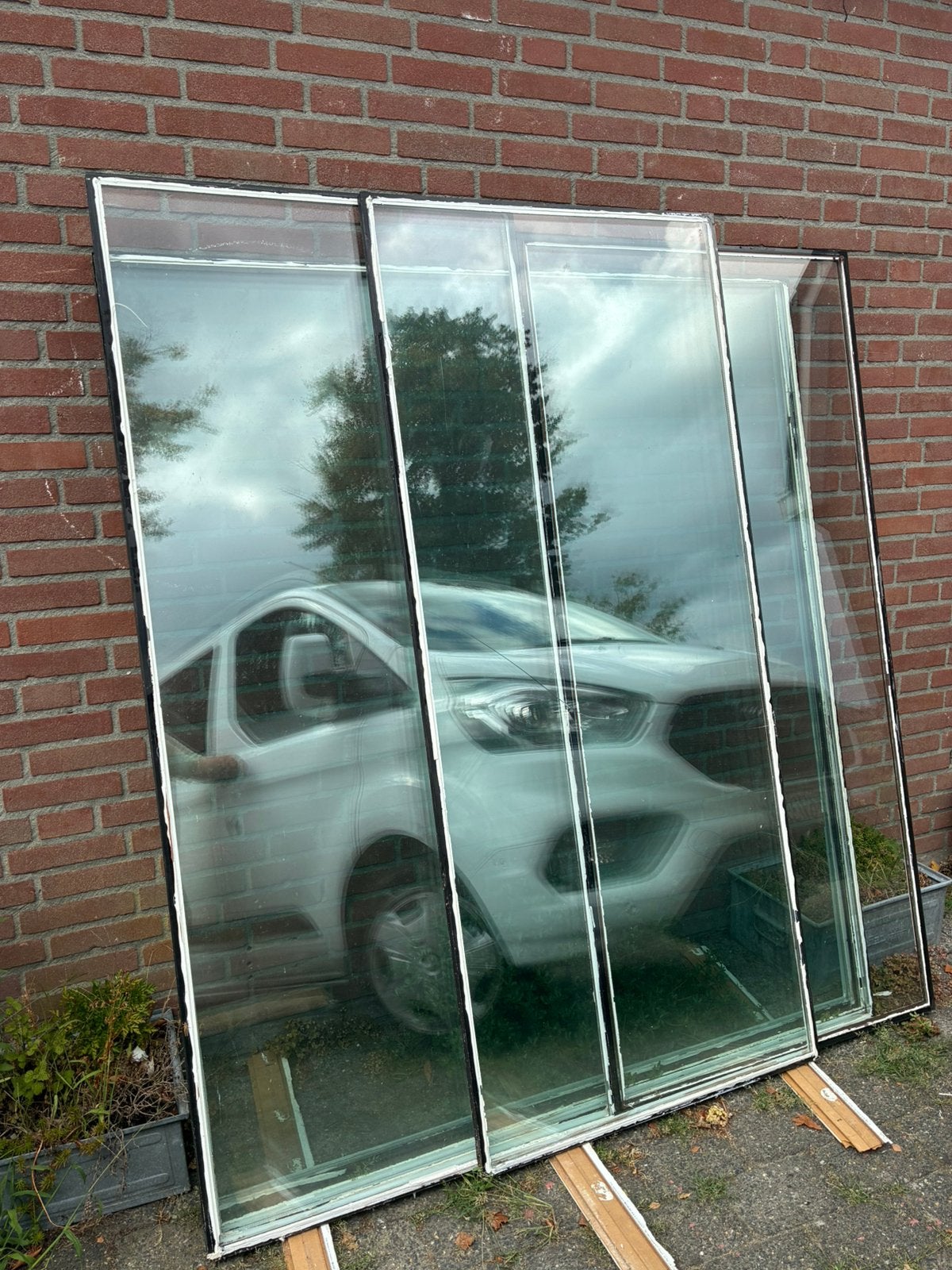 5 stuks elementen dubbel glas, Doe-het-zelf en Verbouw, Glas en Ramen, Ophalen of Verzenden, Gebruikt, Minder dan 80 cm, Gevelraam of Ruit