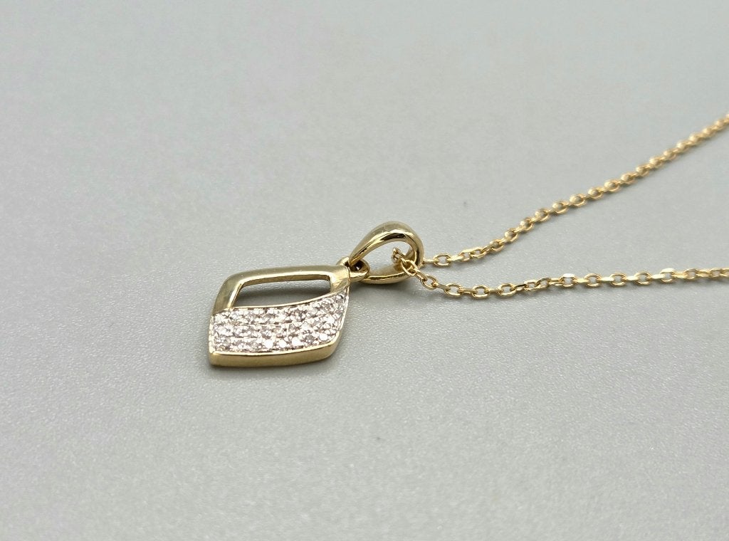 Vintage gouden ketting  bi-color hanger diamanten. 2026/660, ., Ophalen of Verzenden, Zo goed als nieuw, .