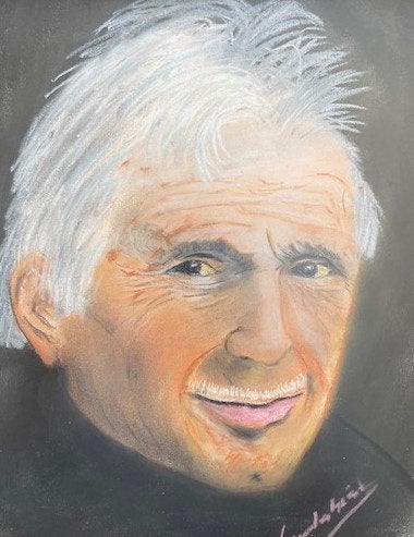Portret van Toon Hermans - Pastel op papier, Antiek en Kunst, Portret of Personen, Realistisch, Gedateerd, Ophalen of Verzenden
