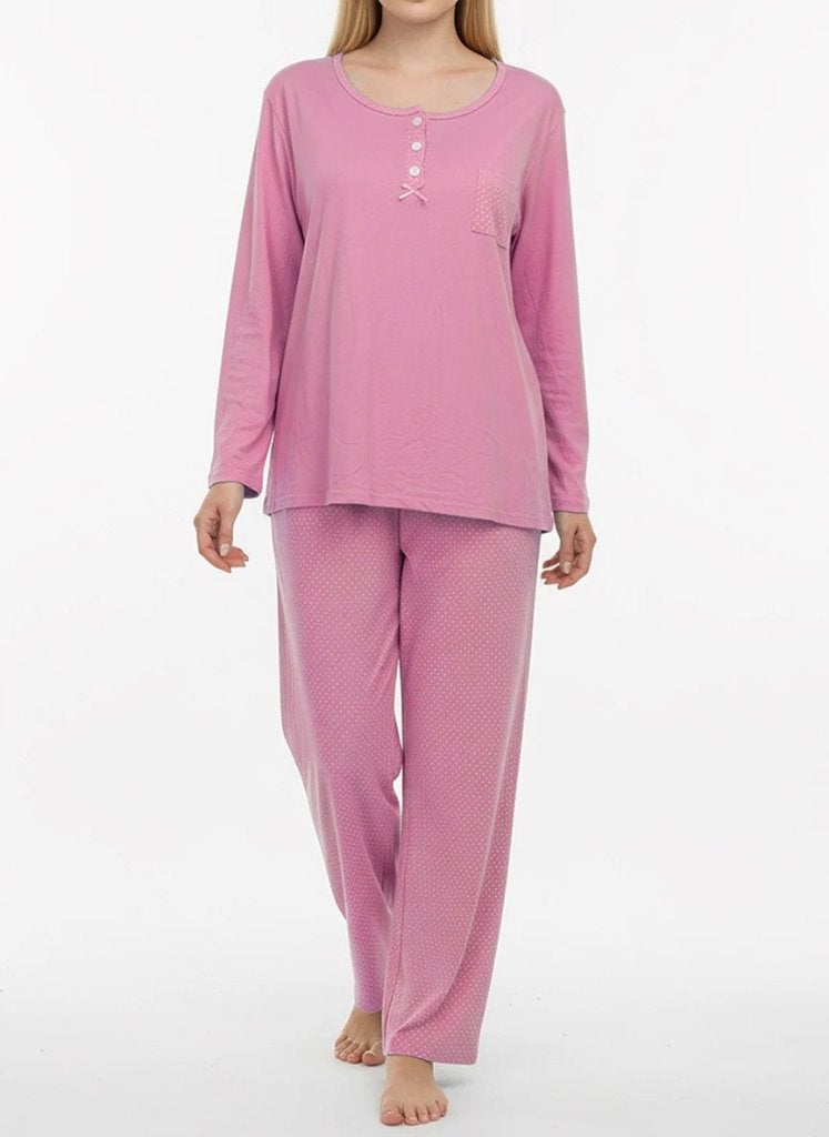 Fine Woman Dames pyjama effen/stip (2318), Maat 46/48 (XL) of groter, Nieuw, Ophalen of Verzenden, Holland Underwear