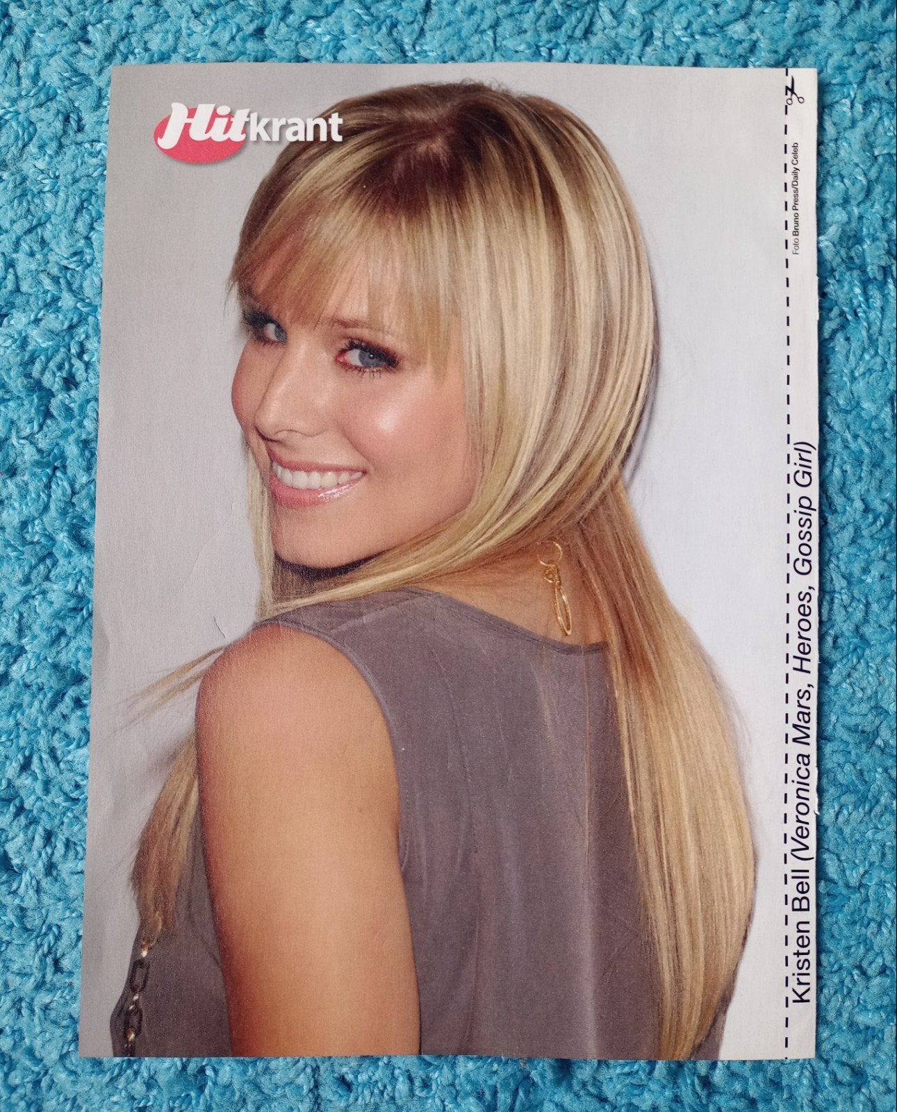 Kristen Bell poster hitkrant, Rechthoekig Staand, A4 of kleiner, Nieuw, Ophalen of Verzenden