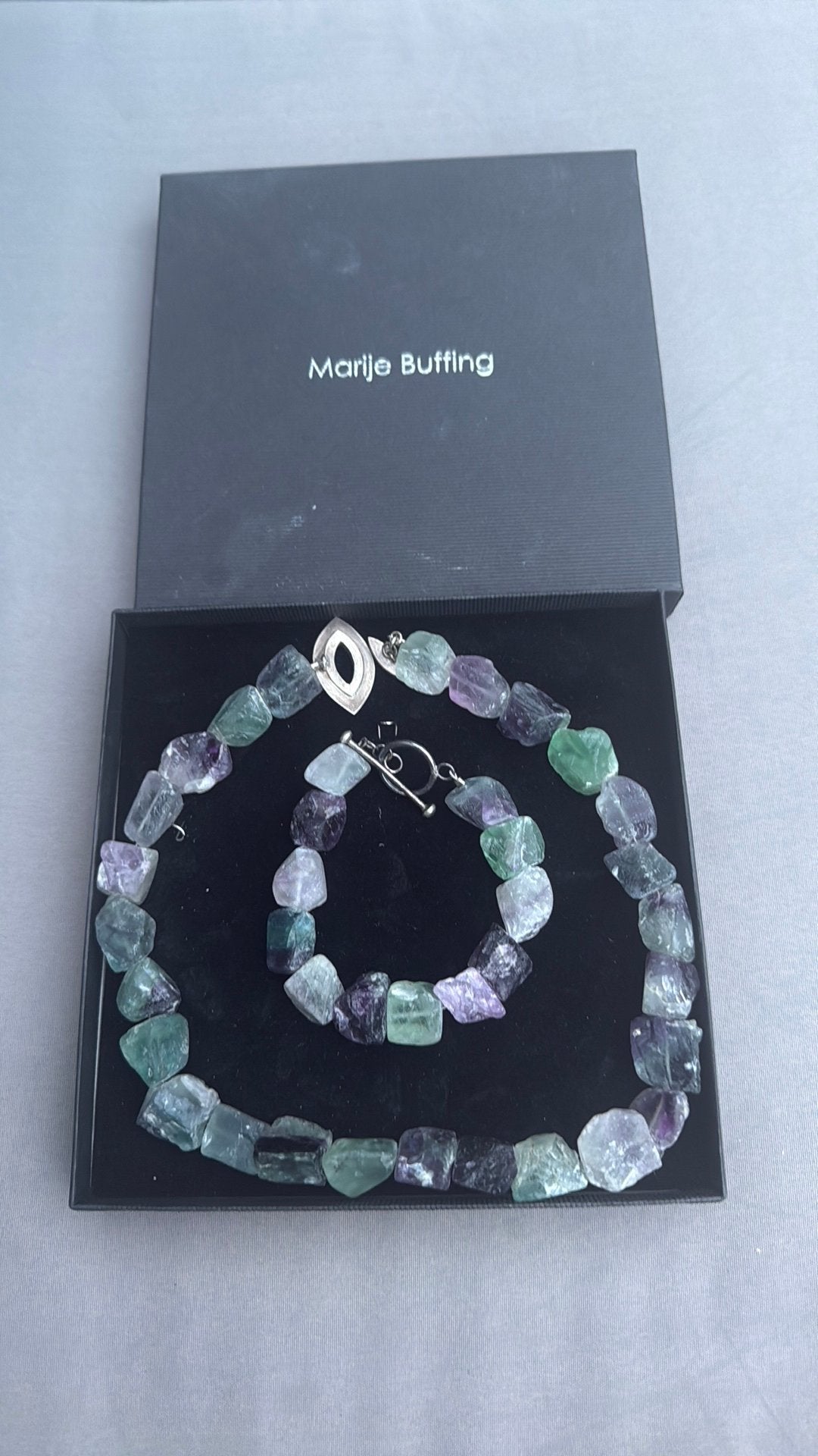 Marije Budfing ketting en armband, Ophalen of Verzenden, Gebruikt, Overige materialen, Met edelsteen
