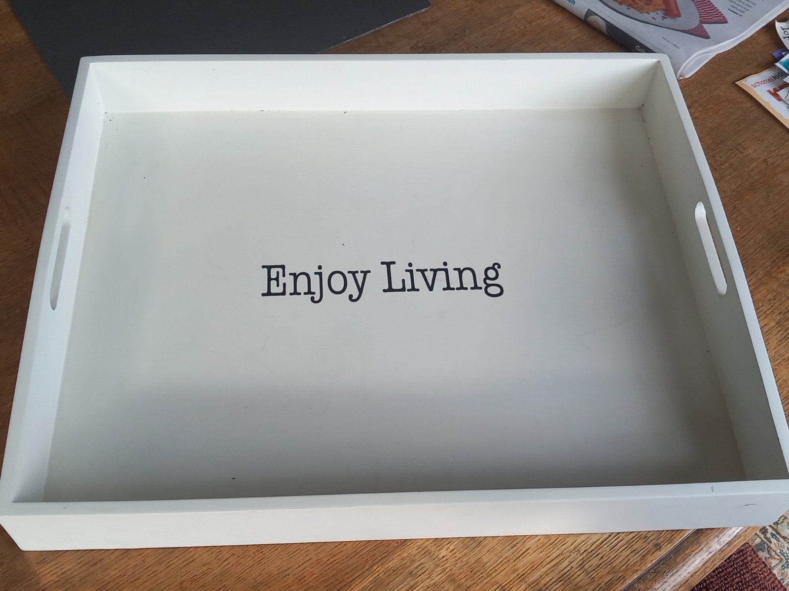 Dienblad 'Enjoy Living' - 42x52 cm, Ophalen, Gebruikt, Met afbeelding/tekst, Dienblad