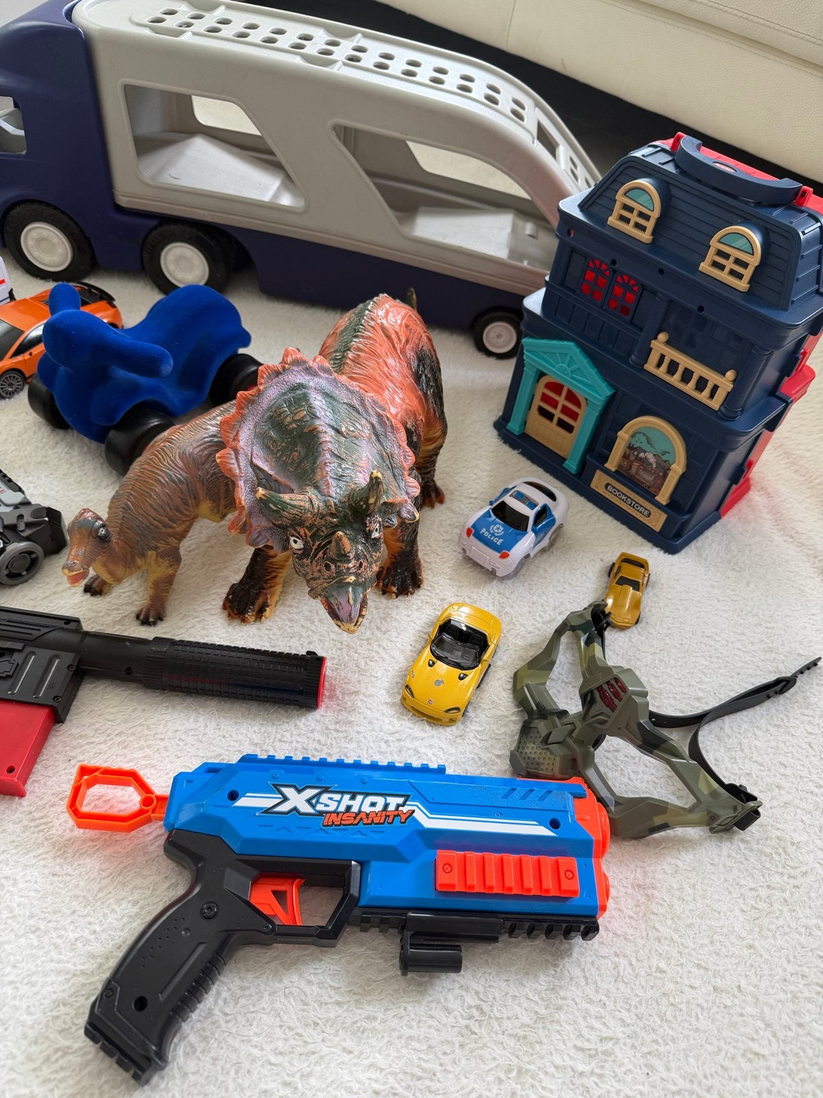 Grote speelgoedset: auto's, dinosaurussen, figuren, etc., Ophalen, Gebruikt, Jongen of Meisje