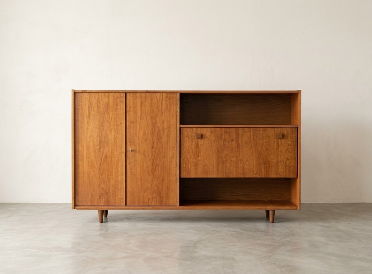Prachtige retro vintage highboard kast, Ophalen, Gebruikt, 25 tot 50 cm, Minder dan 150 cm