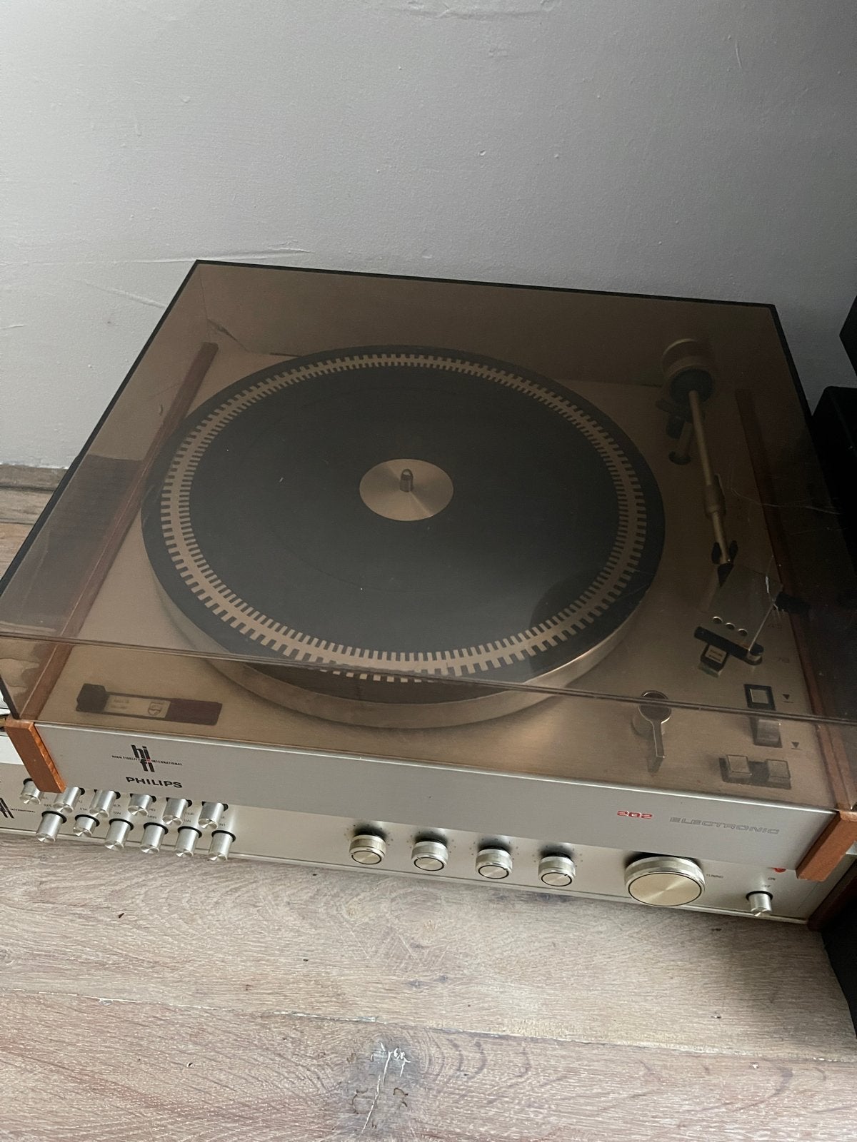 Philips 202 Electronic Platenspeler - Vintage Hi-Fi, Ophalen, Gebruikt, Platenspeler, Philips