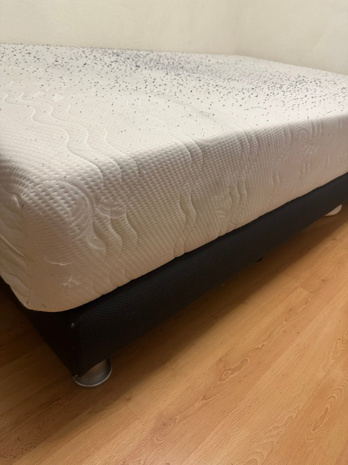 Boxspring zwart twijfelaar, Ophalen, Zwart, Tweepersoons, Zo goed als nieuw
