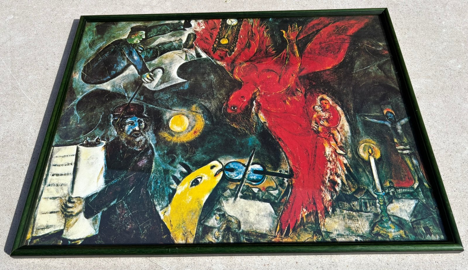 Marc Chagall - De vallende engel / reproductie poster lijst, Ophalen of Verzenden, Ophangklaar, Overig onderwerp