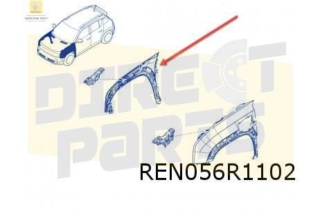 Renault R4 EV (6/25-) Voorscherm Rechts Origineel! 631009656, -, -, Nieuw, Bumper