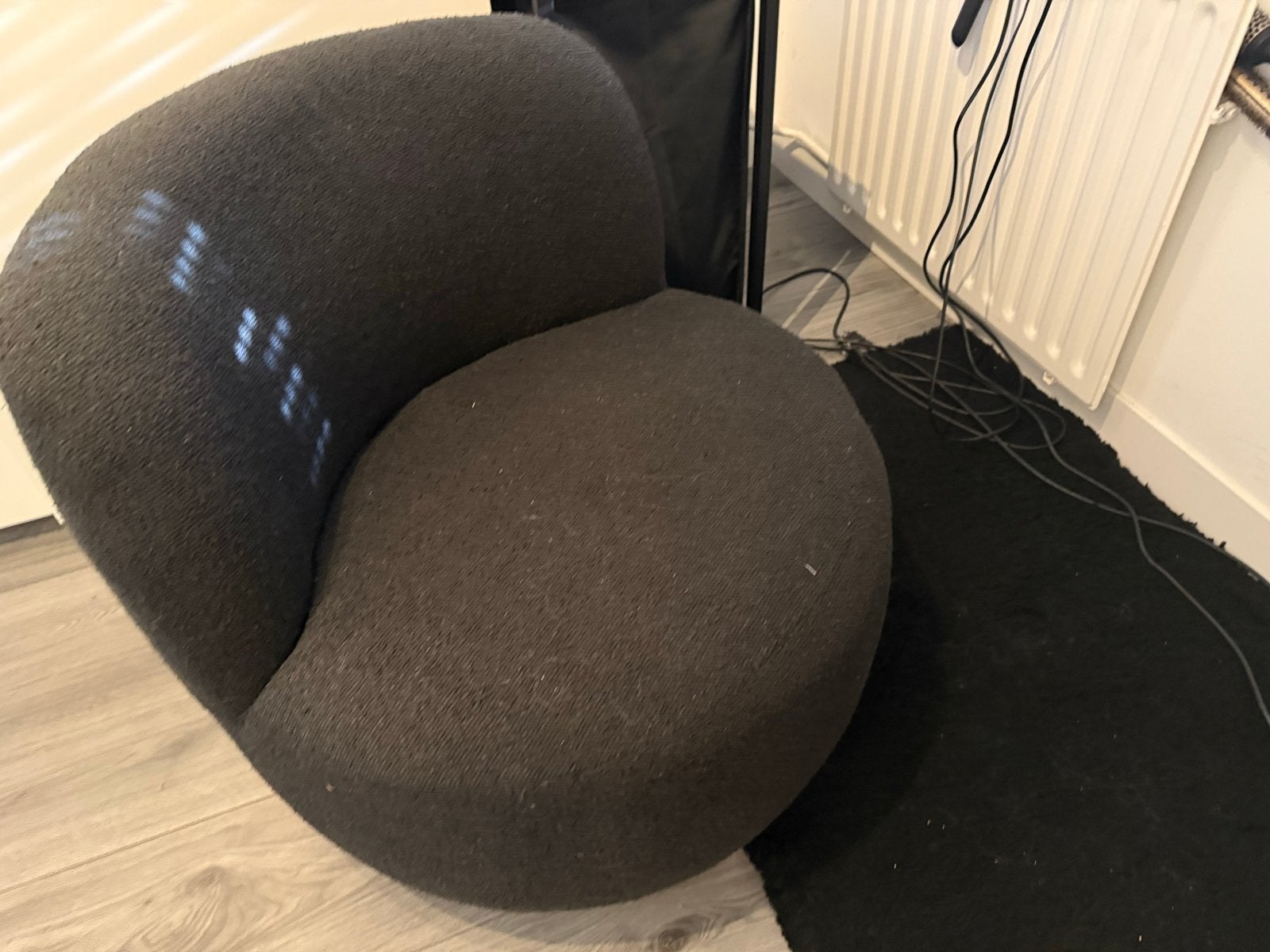Zwarte Teddy Stoel - Comfortabel en Stijlvol, Huis en Inrichting, Stoelen, Ophalen, Gebruikt, Zwart, Eén
