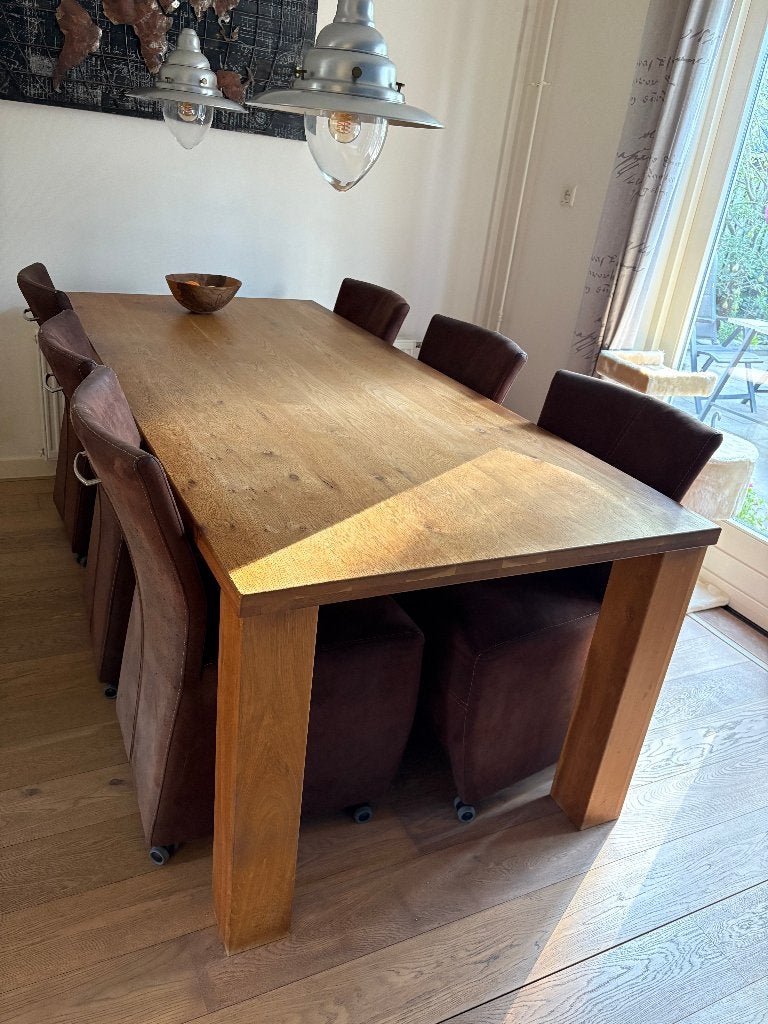 Eettafel 218 bij 78 cm, Ophalen, Gebruikt, 200 cm of meer, 50 tot 100 cm