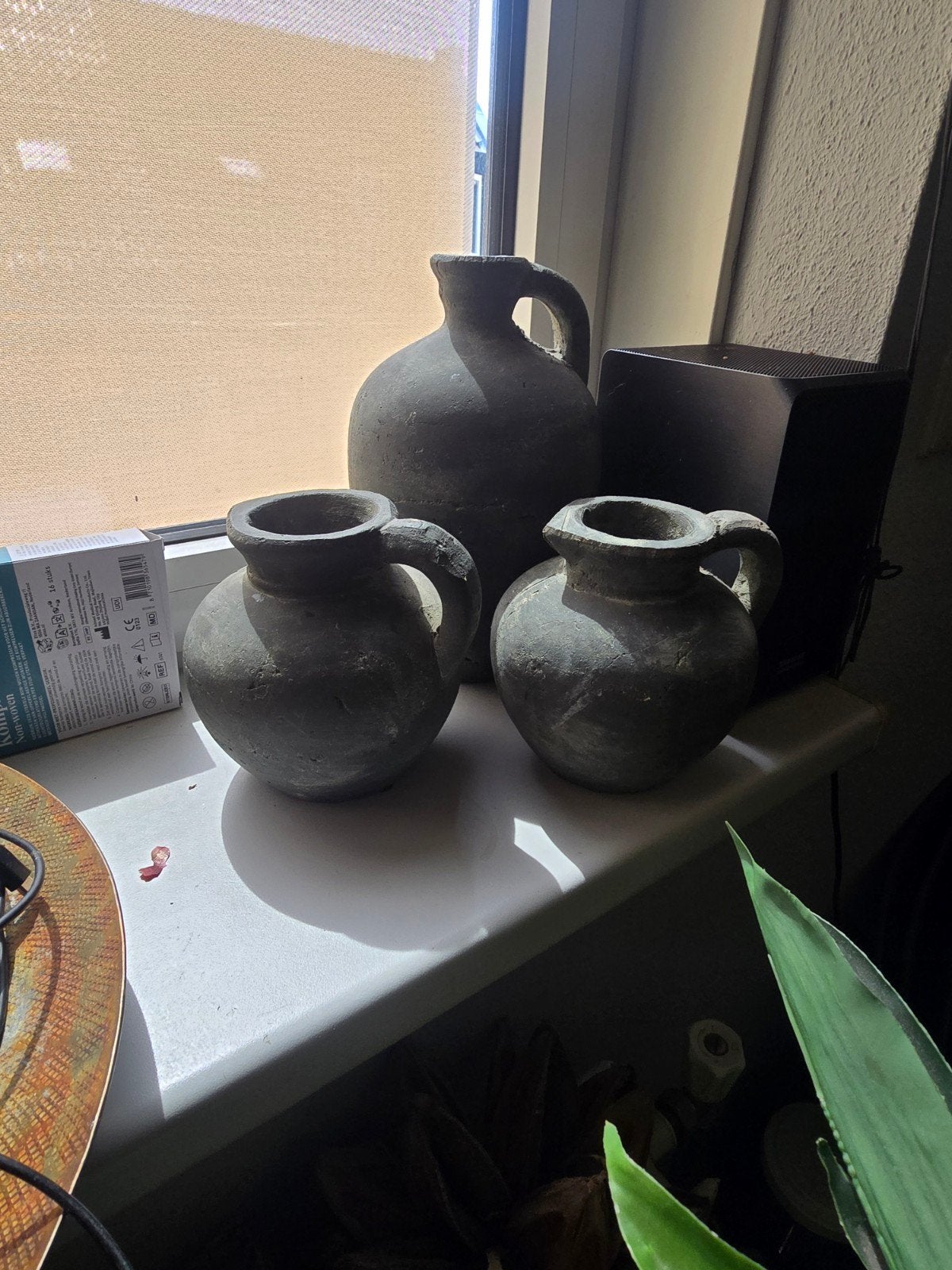 Set van 3 decoratieve aardewerken kruiken, Antiek en Kunst, Ophalen of Verzenden
