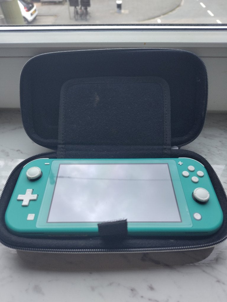 Nintendo Switch Lite, Ophalen of Verzenden, Turquoise, Zo goed als nieuw, Met beschermhoes of tas