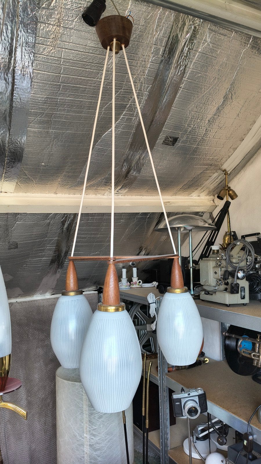 Vintage hanglamp, Huis en Inrichting, Lampen | Hanglampen, Ophalen, Gebruikt, Glas, Vintage
