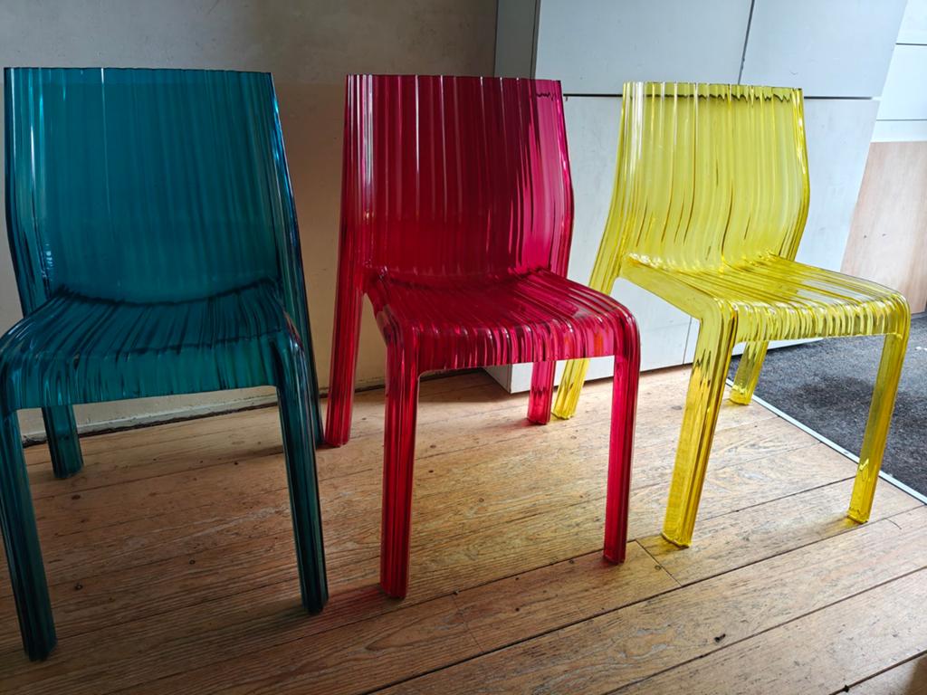 Patricia Urquiola x KARTELL FRILLY stoelen (3 + 1), Huis en Inrichting, Stoelen, Ophalen, Gebruikt, Overige kleuren, Eén