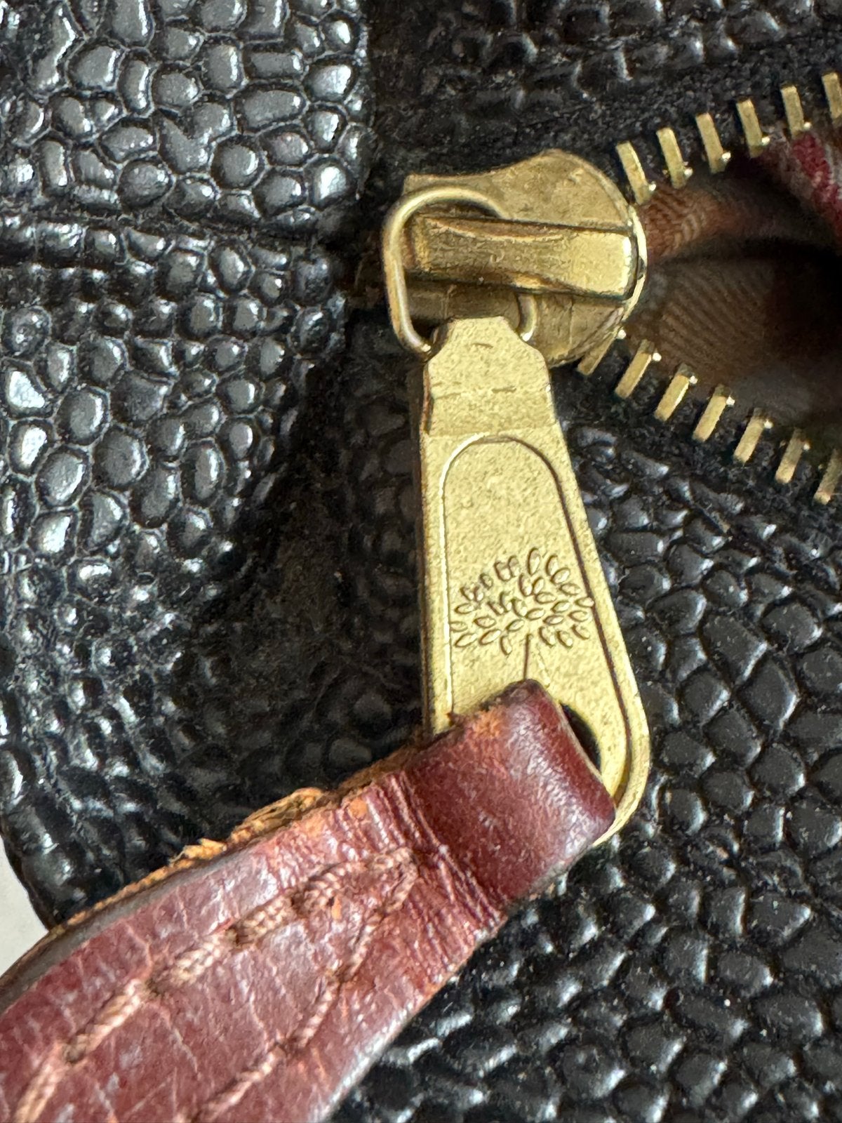Mulberry Shopper Zwart Leer - Vintage Tas, Ophalen of Verzenden, Gebruikt, Zwart, Shopper