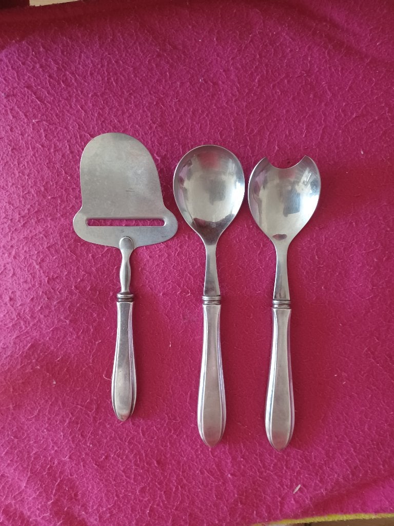 Verzilverde kaasschaaf en slacouvert, Gero 100 Puntfilet, Antiek en Kunst, Ophalen of Verzenden