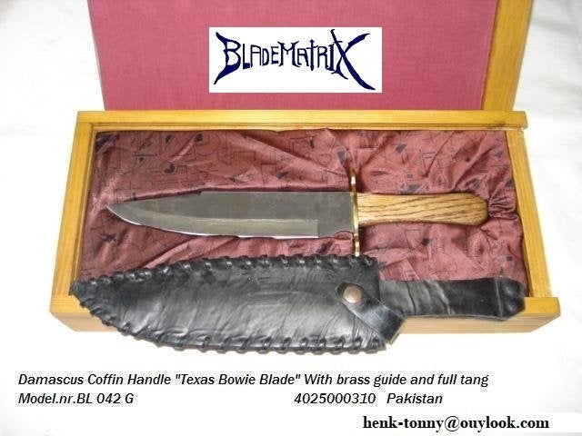 T.k.a. Texas Damascus Bowie, Ophalen of Verzenden, Overige soorten, Amerika, Mes of Dolk