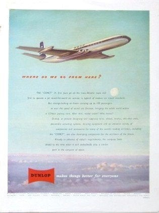 11 vintage advertenties reclames Dunlop banden 51-85 band, Ophalen of Verzenden, Gebruikt, Overige typen