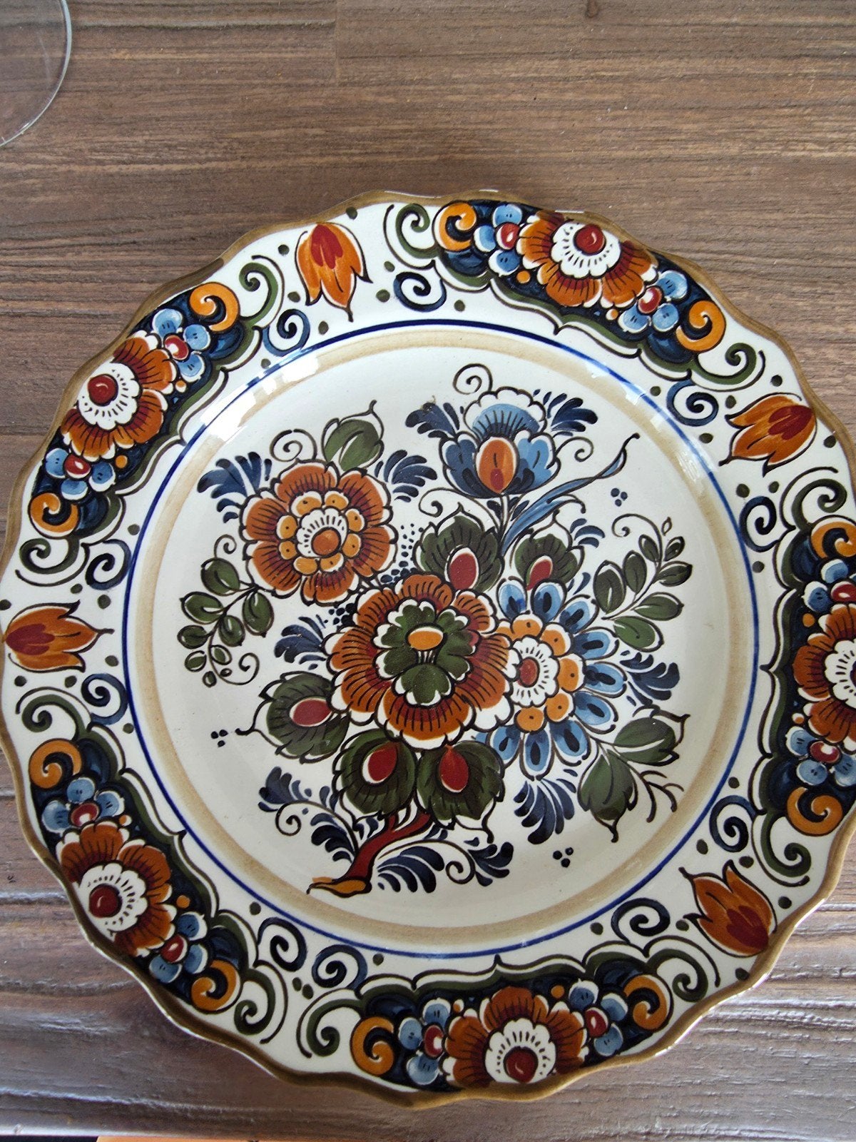 Flora Keramiek Delfts Polychroom Handwerk Sierbord, Ophalen of Verzenden