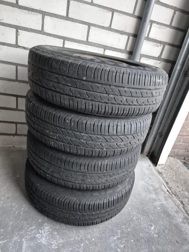 een set van 4 gebruikte autobanden, maat 155/70 R13 75T, Ophalen, Gebruikt