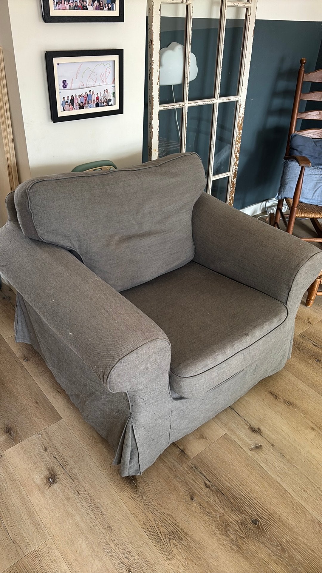 GRATIS Ektorp fateuil grijs, Huis en Inrichting, Ophalen, Gebruikt, 75 tot 100 cm