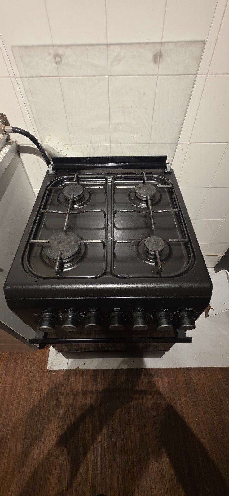 Zo goed als nieuwe gasfornuis met elektrische oven, Witgoed en Apparatuur, Fornuizen, Ophalen, Gebruikt, 60 cm of meer, 4 kookzones