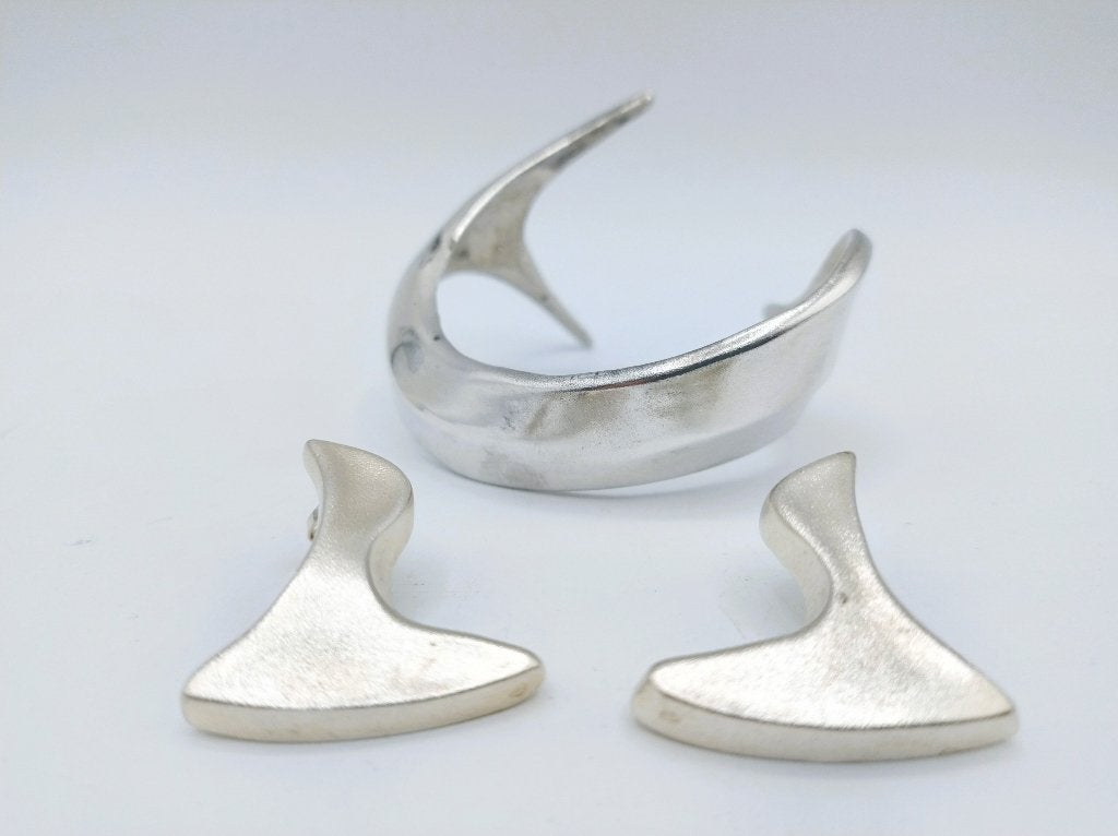Exclusieve zilveren design armband + oorbellen, Mart Visser, Info@zilverwebsite.nl, Verzenden, Zo goed als nieuw, Zilverwebsite.nl