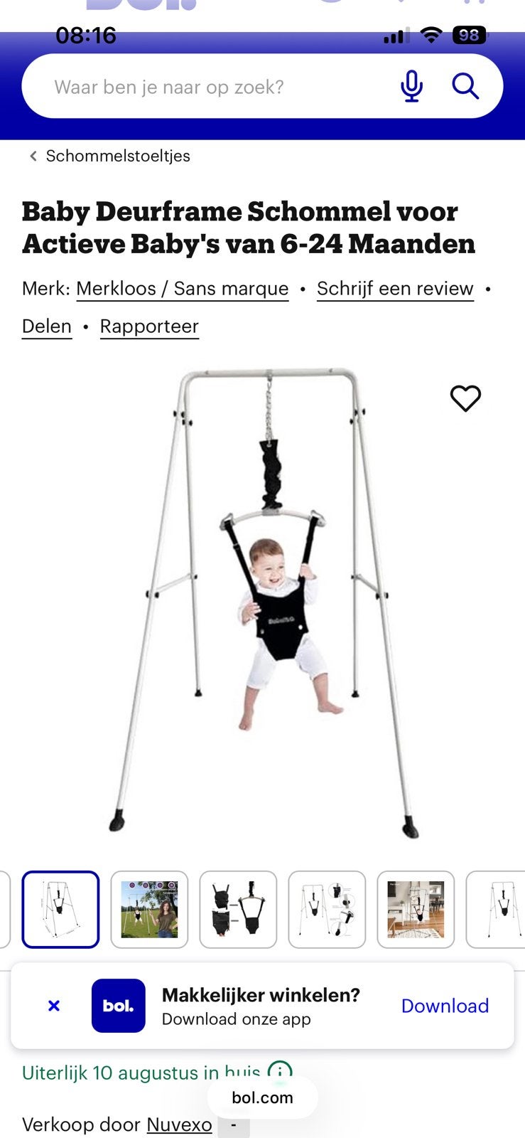 Baby jumper, Ophalen, Zo goed als nieuw