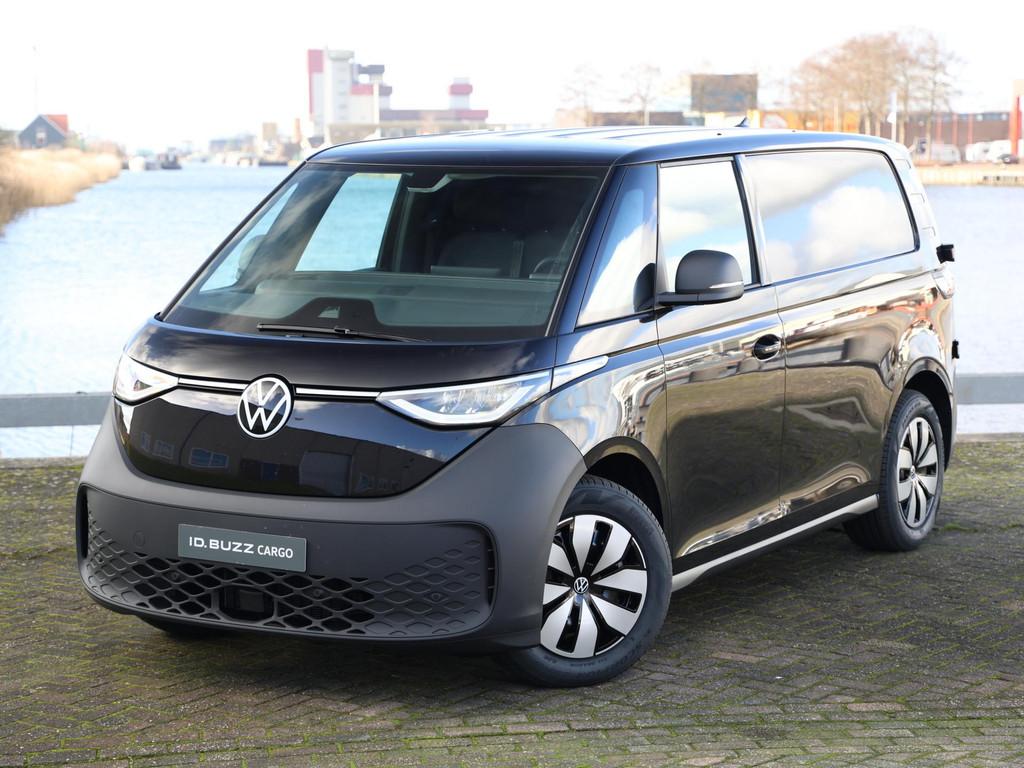 Volkswagen ID. Buzz Cargo Economy Business Elektromotor 140, Auto's, Bestelauto's, Stof, 459 km, Zwart, 59 kWh
