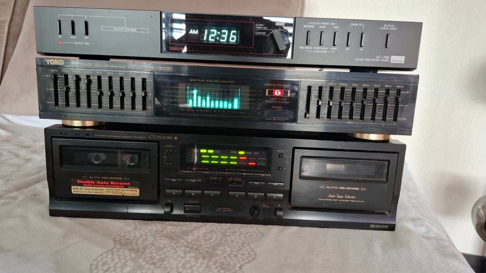 pioneer deck , sansui timer en equalizer, Audio, Tv en Foto, Ophalen of Verzenden, Dubbel, Overige merken, Auto-reverse