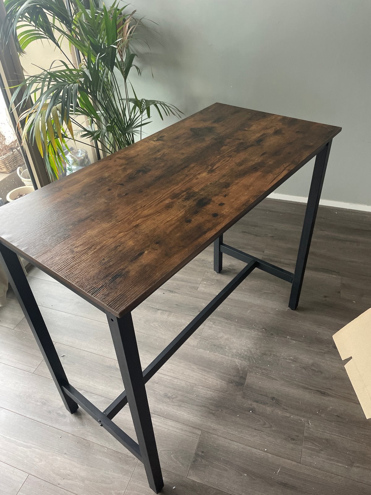 Hoge bartafel in industriële stijl, hout en metaal, Ophalen of Verzenden, Zo goed als nieuw