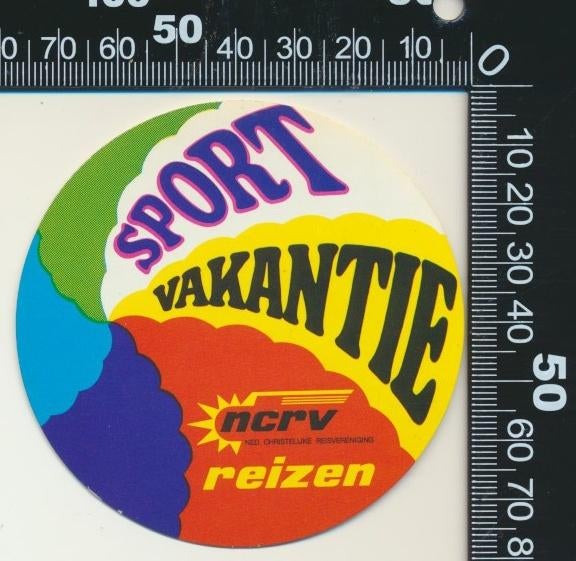 Sticker: NCRV Reizen - Sport vakantie, Verzamelen, Stickers, Ophalen of Verzenden, Zo goed als nieuw, Film, Tv of Omroep