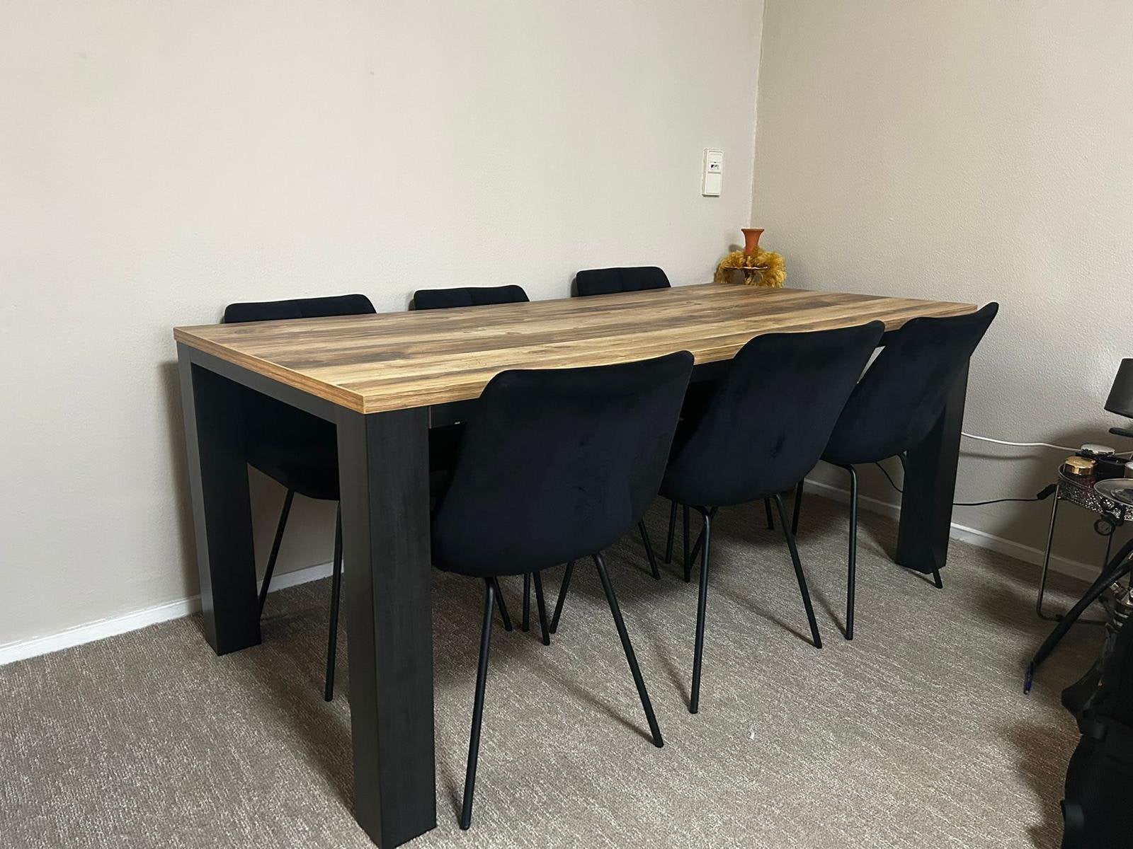 Eettafel met zes stoelen, Ophalen, 200 cm of meer, 50 tot 100 cm, Zo goed als nieuw