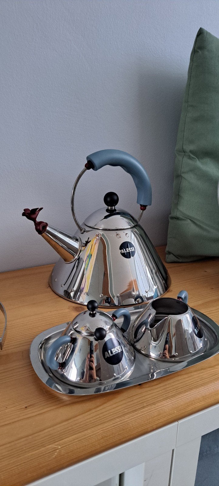 Alessi fluitketel met suiker- en melkkannetje, Ophalen of Verzenden