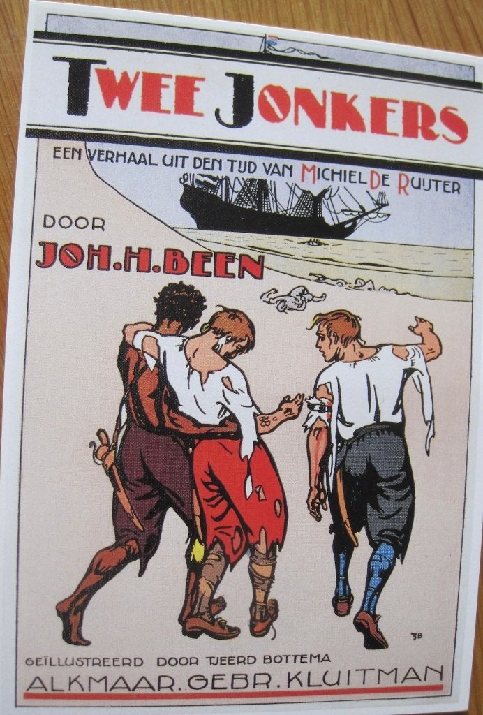 Illustratie Twee Jonkers door Tjeerd Bottema op kaart, Verzenden, 1980 tot heden, Ongelopen, Overige thema's