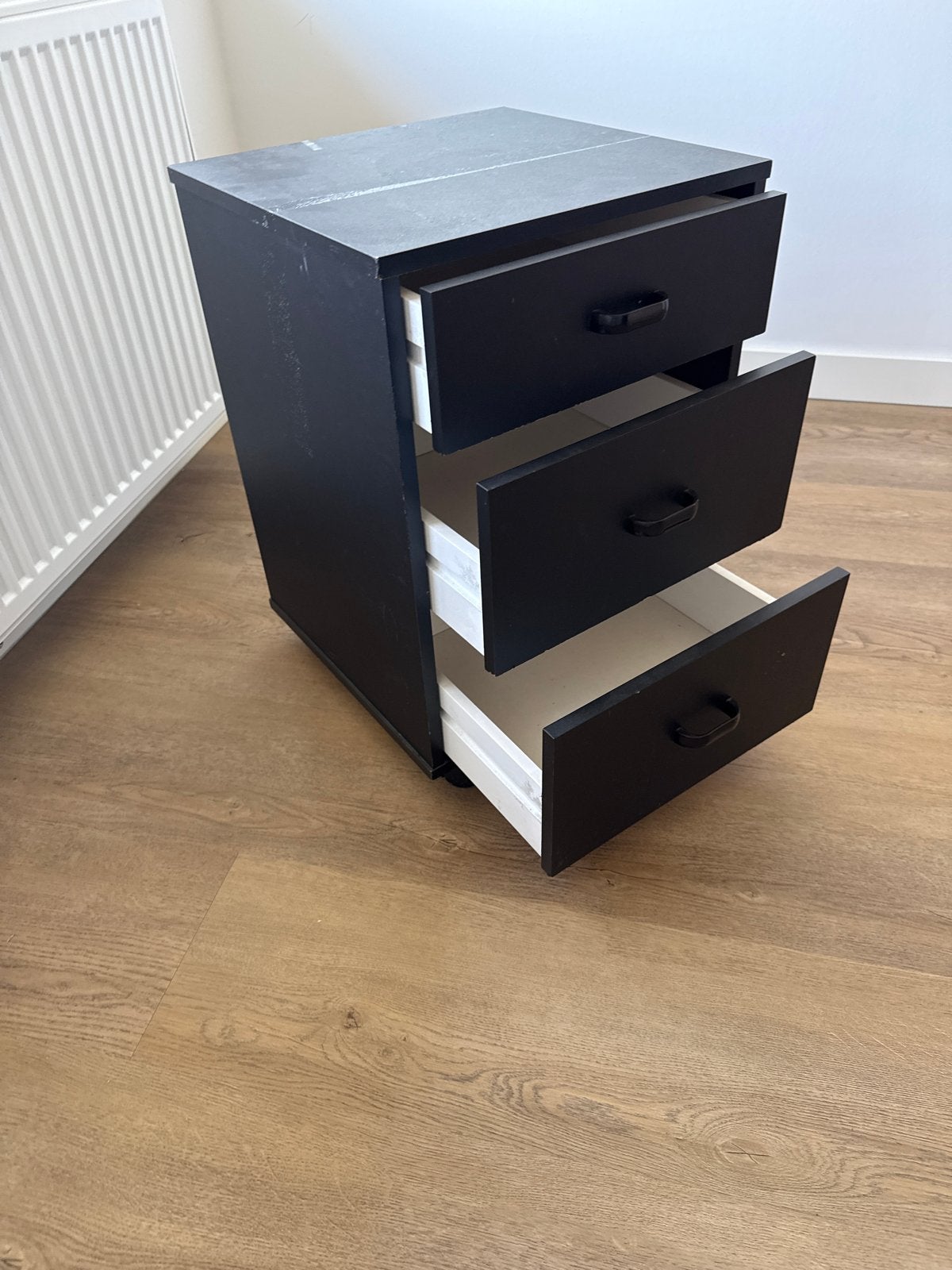 Zwart ladeblok met 3 laden, Ophalen, Minder dan 50 cm, Gebruikt, 3 of 4 laden