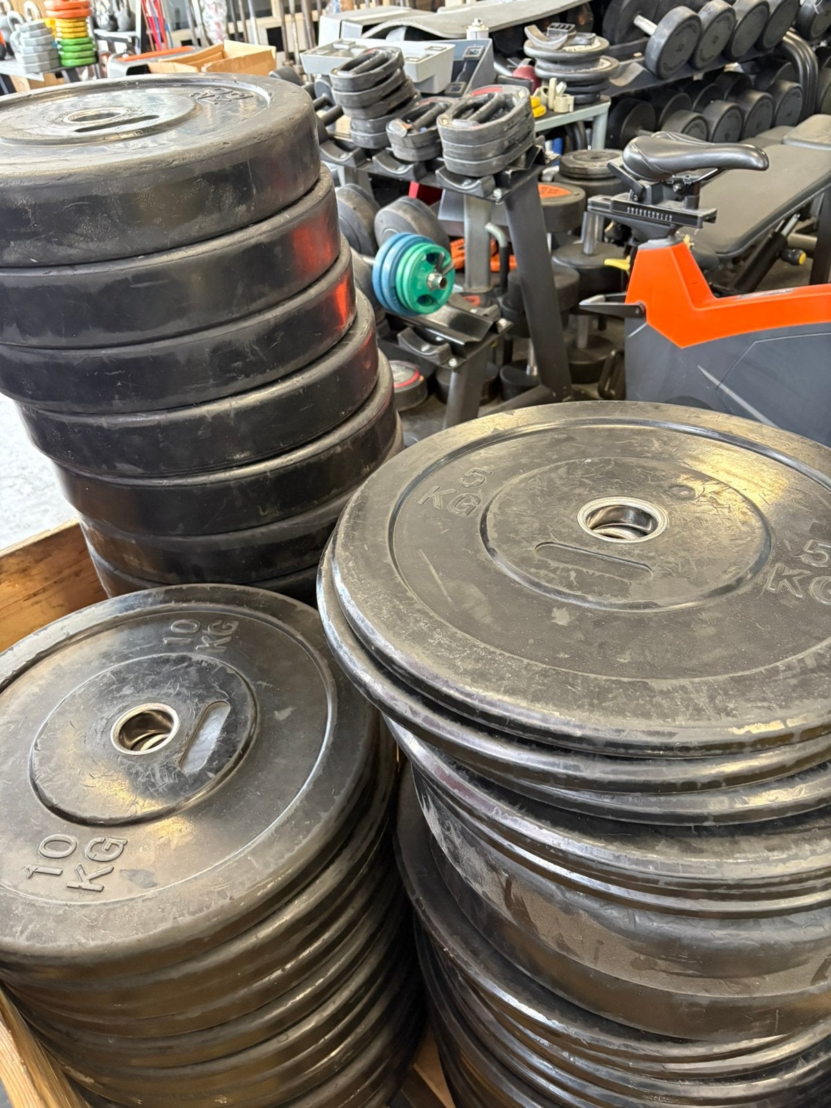 200 kg Olympische bumperplates halter schijven 50 mm, Ophalen, Halterschijven, Gebruikt, Bumperplates