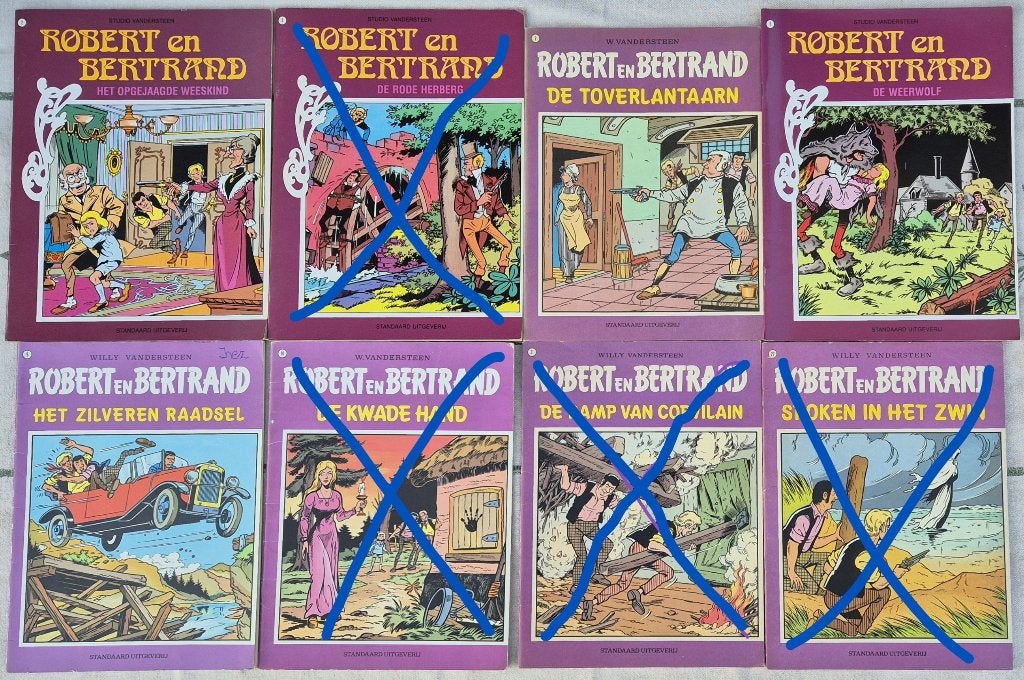 ROBERT en BERTRAND | nr 2, 7, 8, 9 | los of in 1 koop, Gelezen, Willy Vandersteen, Ophalen of Verzenden, Meerdere stripboeken