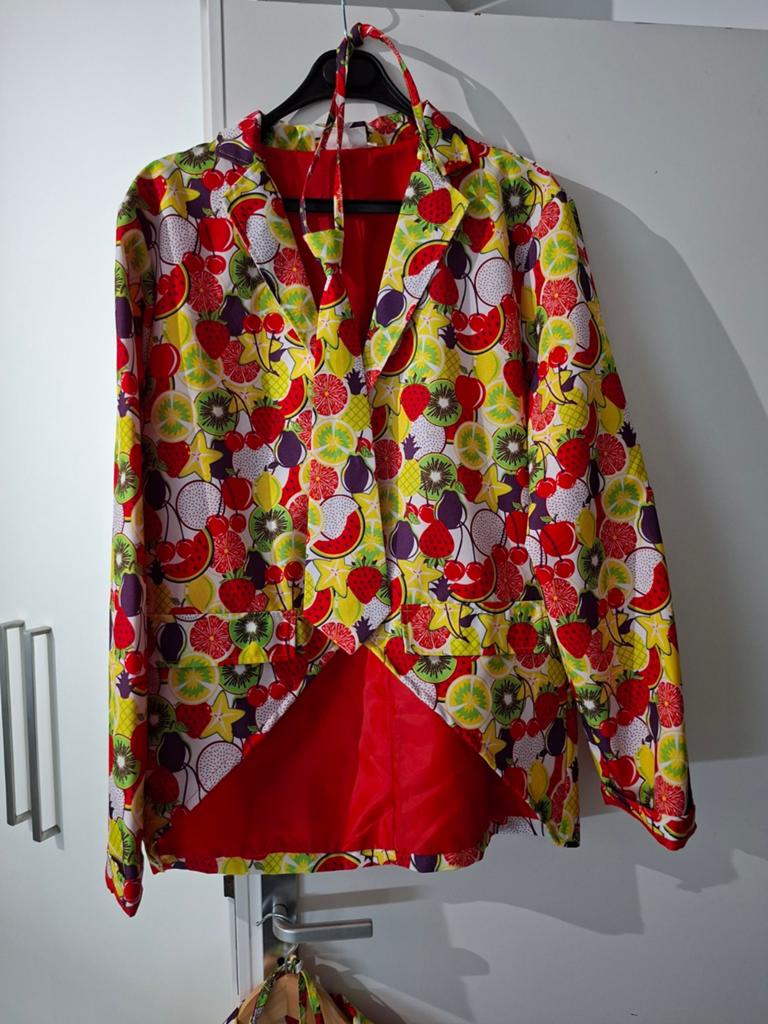 Carnavalsjasje met fruitprint - Maat xl, Carnaval, Maat 46/48 (XL) of groter, Ophalen of Verzenden, Kleding