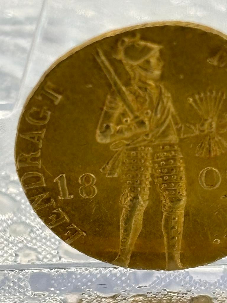 Zeldzame Gouden Dukaat 1809 Type 2 Koning Lodewijk Napoleon, Vóór koninkrijk, Losse munt, Goud, Overige waardes
