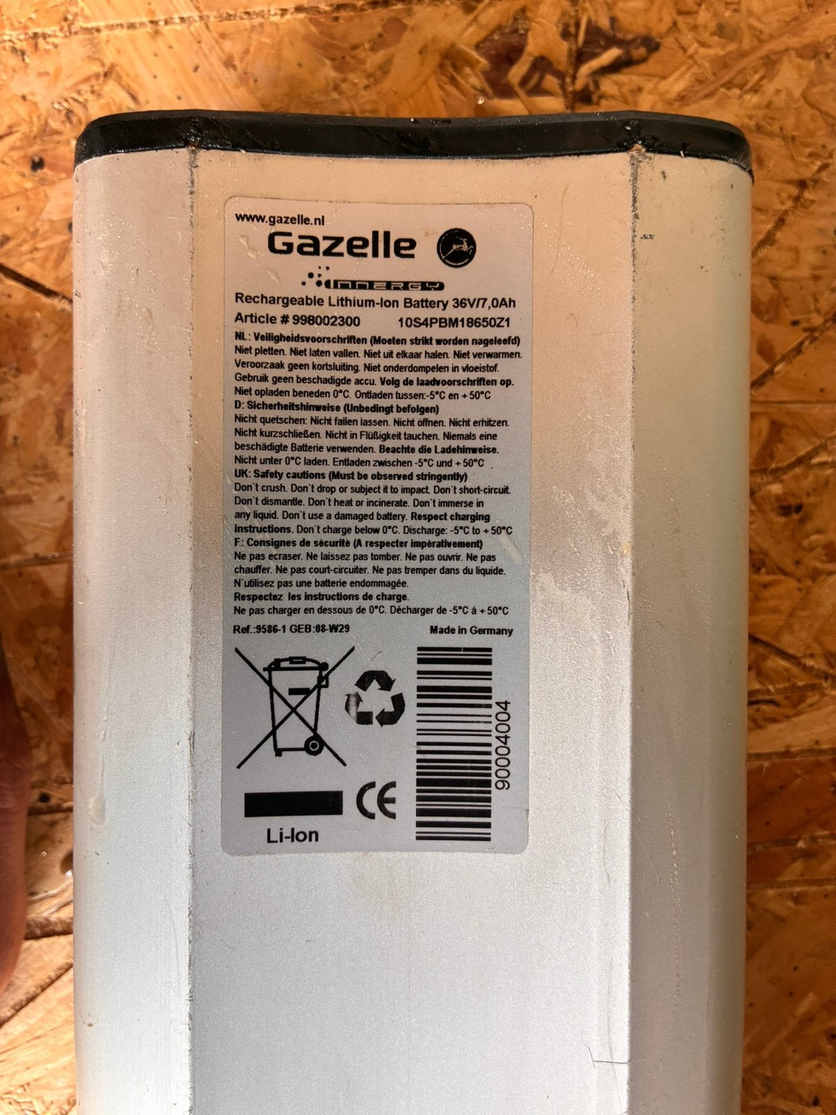 Gazelle Innergy accu 36v 7,0 ah, Fietsen en Brommers, Fietsaccessoires | Fietsaccu's, Ophalen, Zo goed als nieuw